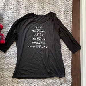 Friends Ringer Baseball Three Quarter Sleeve Tee